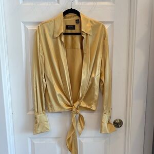 Dana Buchman Silk Tie-Front Blouse